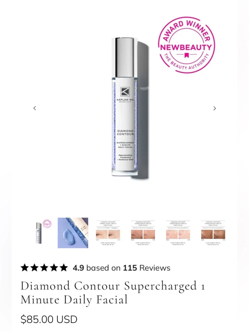 Brand New! Kaplan MD Diamond contour super charged 1 minute facial.